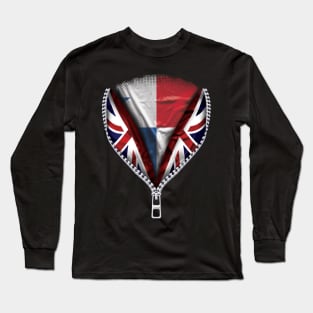 Panamanian Flag  Panama Flag zipped British Flag - Gift for Panamanian From Panama Long Sleeve T-Shirt